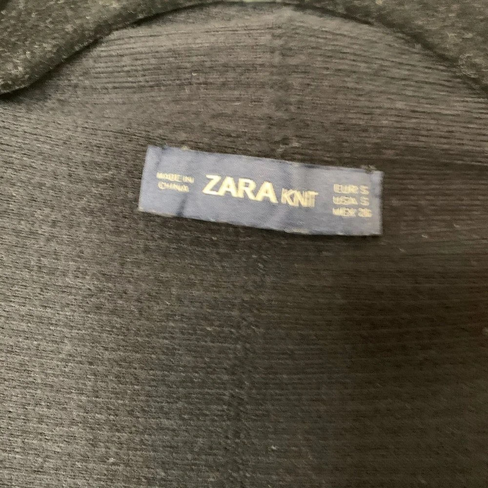 Zara Knit Waterfall Open Front Cardigan Black Sm